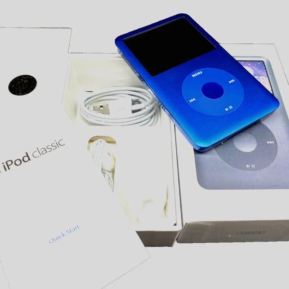 Apple iPod classic 7th Generation BLUE Black 256GB Excellent w/new accessories - Picture 2 of 7
